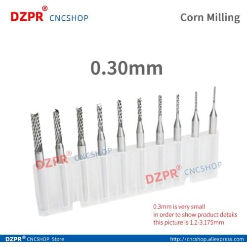Free shipping for 1lot(10pcs) 0.30mm PCB Print Circuit Board endmills cnc router tool Mini end mill