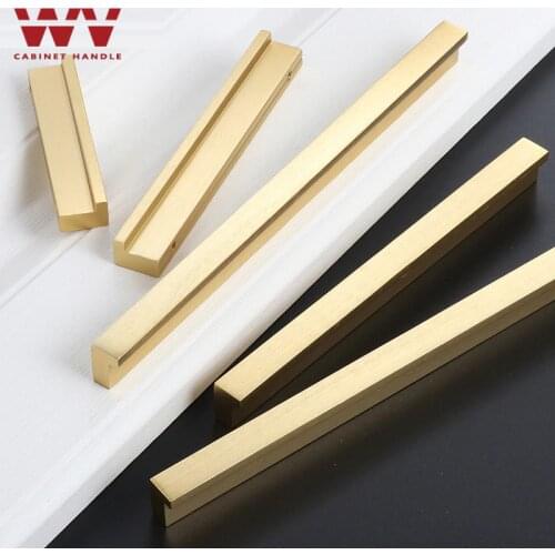 WV American Cabinet Handles Brushed Gold Black Kitchen Cupboard Drawer Knobs and Pulls Aluminum Alloy Furniture Handle Hardware