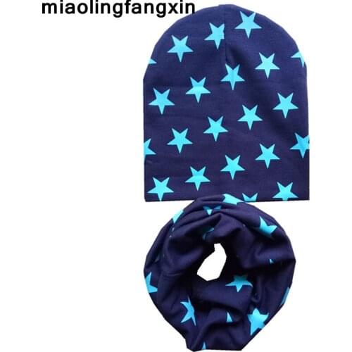 New Stars Solid Style Crochet Children Hat Scarf Autumn Winter Girls Boys Caps Baby Kids Hat Scarf Set Child Caps Baby Cap Scarf