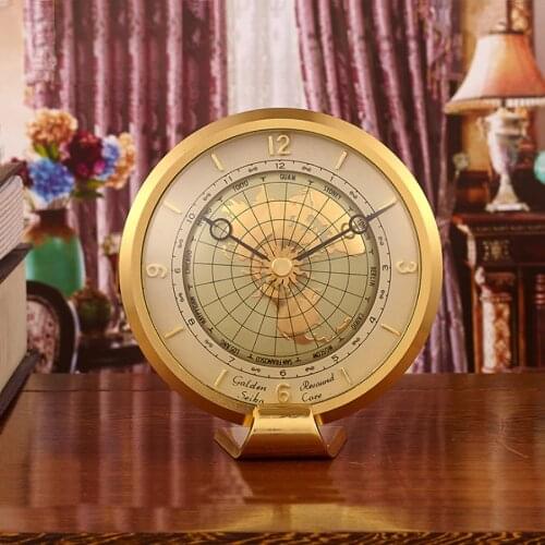 Nordic Luxury Metal Table Clock Vintage Living Room Office Gold Desk Clocks Home Decor Bedroom Modern Design Desk Watch Gift
