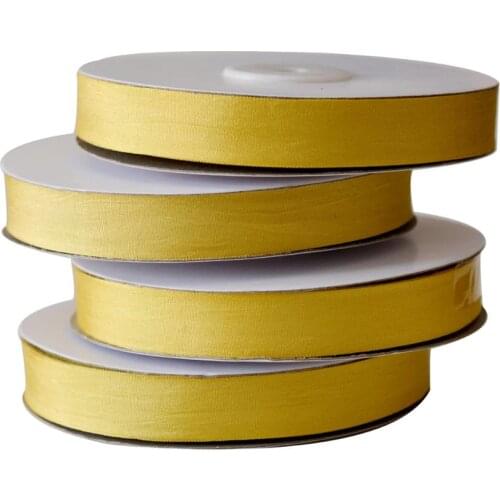 SPECIAL SALE! 285 Empire Yellow 100% Pure Mulberry Silk Ribbon for Embroidery Double Faced Thin Taffeta 15mm 5/8inch, 100m/roll