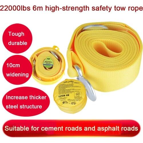 Heavy Duty Military Camp Car Tow Pull Winch Rope String For ATV UTV Off-Road Emergency 22000 lbs 6m 100MM Widened And Thick