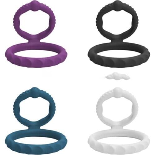 Delay Ejaculation Penis Rings Male Dick Erection Stretcher Extender Erotic Cock Rings Sex Toys for Men Double Cockring BDSM Toys