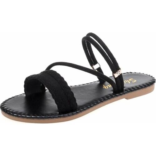 Sandals Female Ins Tide Two Wear Students Roman Shoes Summer 2019 New Wild Simple Net Red Fairy Soft Shoes