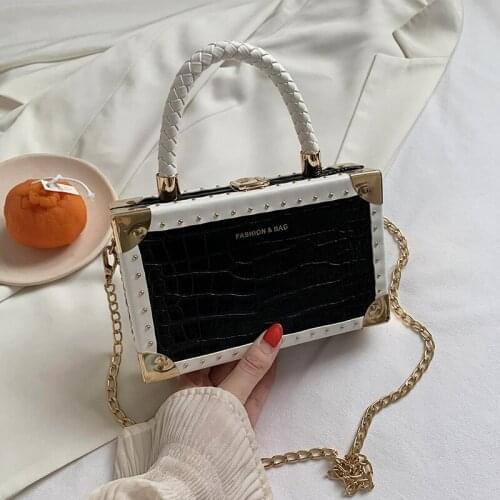 Stone Pattern PU Leather Crossbody Bags For Women 2020 Small Totes With Weave Handle Lady Shoulder Messenger Bag Handbags