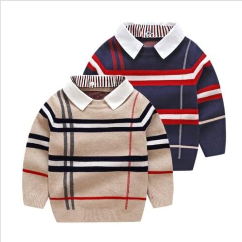 1-8T Toddler Kid Baby Boy Sweater Autumn Winter Warm Clothes Knitted Pullover Top O Neck Long Sleeve Sweater Childrens Outfit