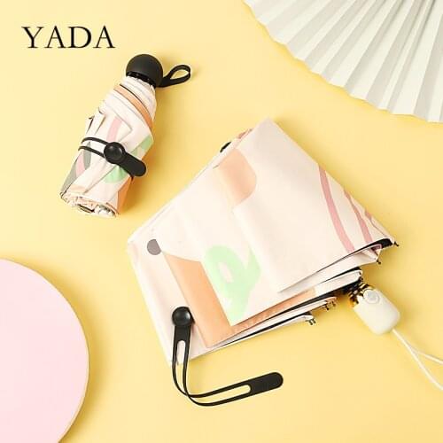 YADA 2020 Hand-Painted Colorful Pattern Automatic Umbrella Women UV Rainproof Umbrella Parasol Rain Sun Light Umbrellas YD200235