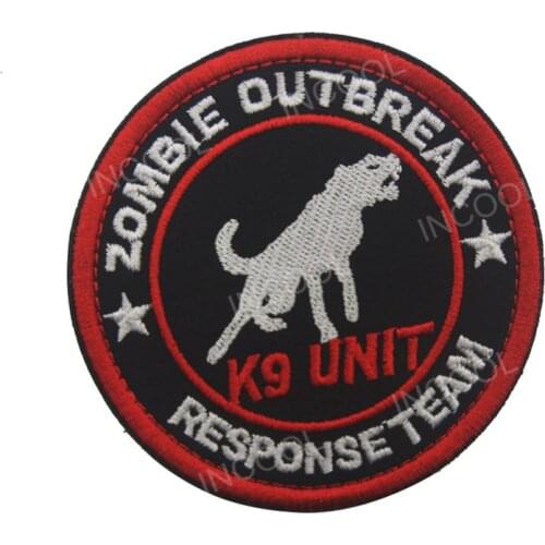 3D Zombie Team Embroidery Patch K9 Dog Patch Military Patches Tactical Emblem Appliques Embroidered Badges For Clothing