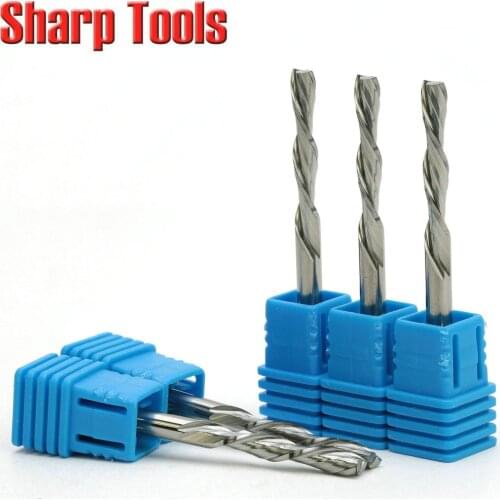 4x22mm 2 Flute Down Cut End Mill Spiral Router Bit Woodworking Tools Solid Carbide Cutter for CNC Wood MDF Engraving Machine 5pc