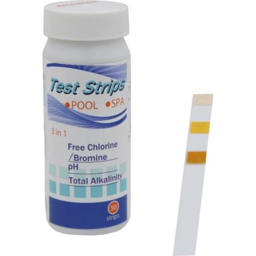 50pcs 3 in 1 Swimming Pool Spa Water Test Strips PH Chlorine Total Alkaline Acid Bromine Test Paper Tool 30% off