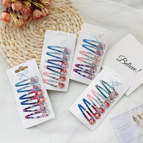 6 pcs Disney cartoon childrens hair clips Frozen Elsa and Anna Cute Hairpin doll accessories hair accessories makeup toys gifts