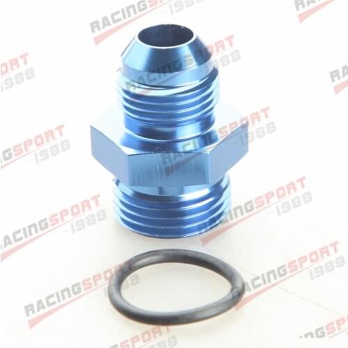 -8 AN Male Flare To -10 AN Straight Adapter Cut O-Ring Fitting Blue