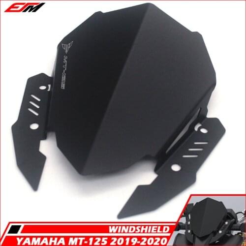 Motorcycle Accessories Aluminum Sports WindScreen Windshield Deflector For YAMAHA MT125 MT-125 2019 2020 2021 MT 125