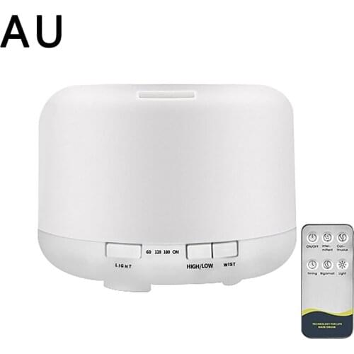 Aroma Diffuser 500 Ml Electric Ultrasonic Essential Oils Diffuser Air Atomizing Humidifier With Remote Control Pure White