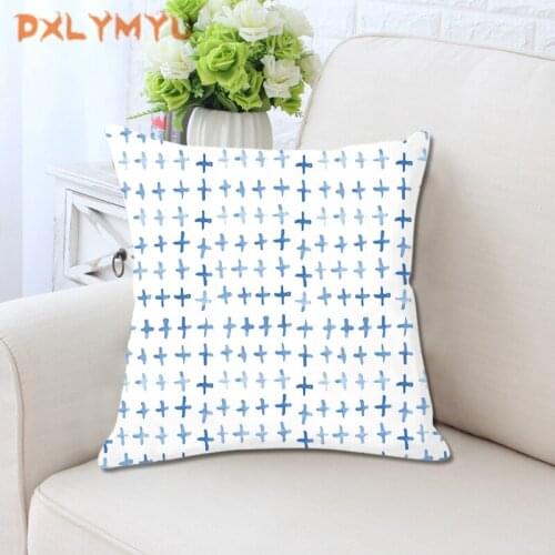 Velvet Polyester Geometric Cushion Cover 45*45cm Nordic Stripes Dots Throw Pillow Cover For Sofa Decorative Pillow Case