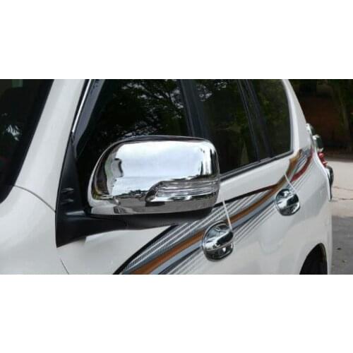 Higher star ABS chrome 2pcs car door mirror decoration cover, protection trim for TOYOTA Land Cruiser Prado 2014-2017