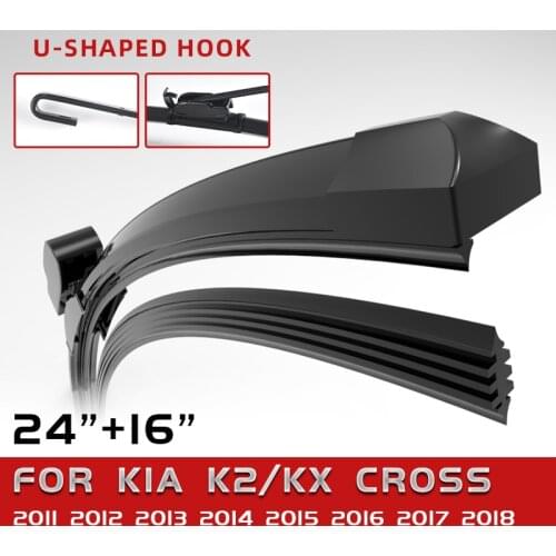 CELANOVA Double Sided Rubber Windscreen Wiper Front Wiper Blades For KIA K2/KX CROSS 2011-2018 24"+16"