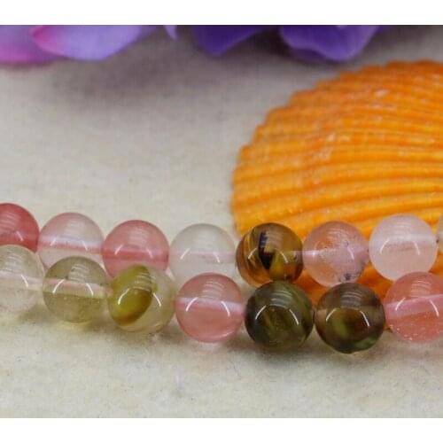 Hot 10mm Pink multicolor watermelon tourmaline round loose beads 15inches 2 piece/lot wholesale fashion women jewelry making