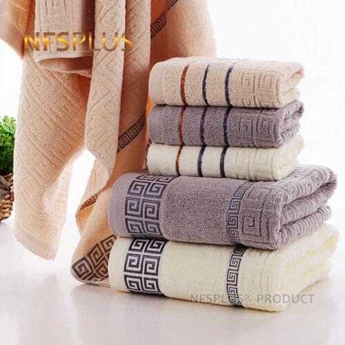 3 Pack Cotton Towel Set For Bathroom 1PC Bath Towel 2PCS Hand Face Towels For Adults Terry Washcloth Travel Beach Sport Towels