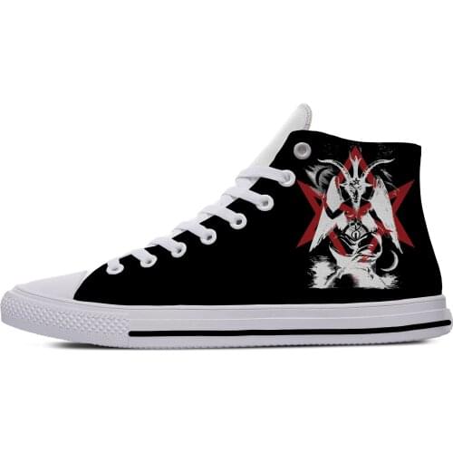 Baphomet Lucifer Demon Death Evil Grim Reaper Casual Cloth Shoes High Top Lightweight Breathable 3D Printed Men women Sneakers