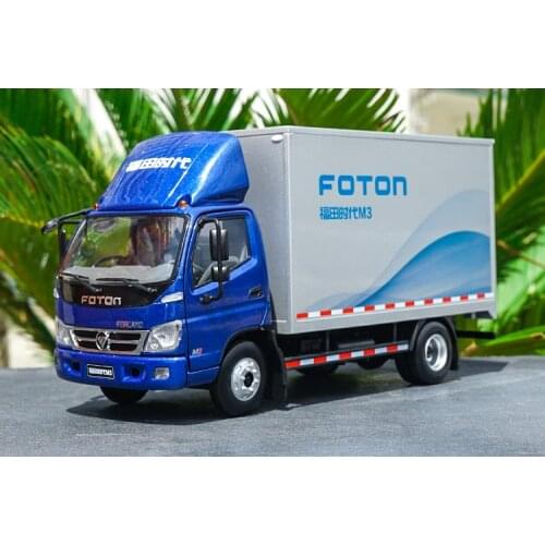 Diecast 1:24 Foton Forland M3 Container Box Truck Model Blue Van Truck Model with Small Gift
