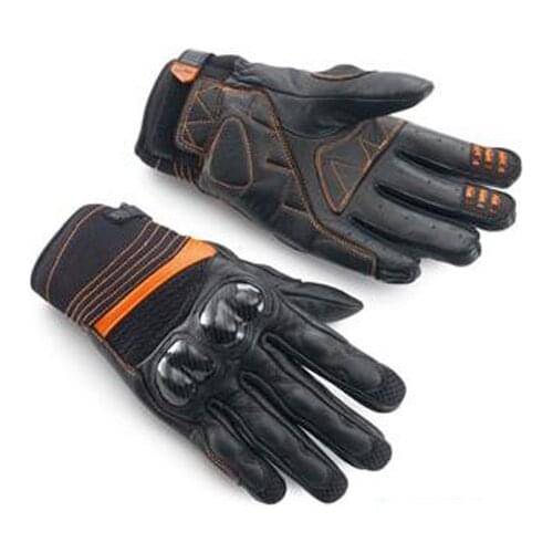 Motorcycle Gloves Full Finger Orange Motocross Mens Guanti Moto MTB Bike Cycling Black Gloves