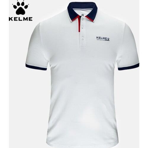 KELME Mens Training Polo T-Shirt Summer Running Cotton Shirts Casual Short Sleeve Tops High Quantity Polo For Men 3891062