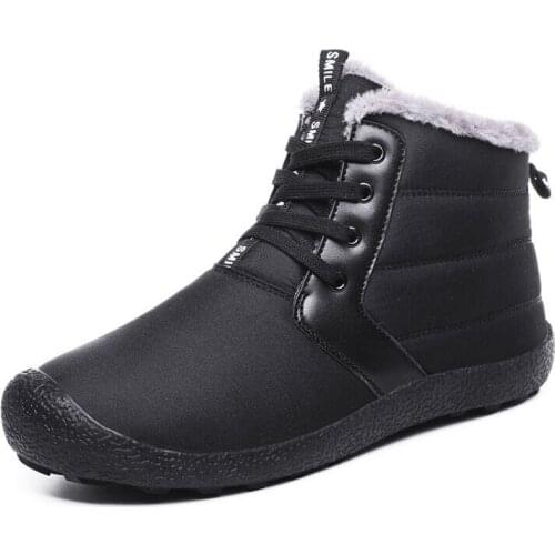 2020 Winter Mens Outdoor Leisure Lace Up Snow Boots Large Size Waterproof Non-slip Ankle Boots Fashion Warm Mens Boots
