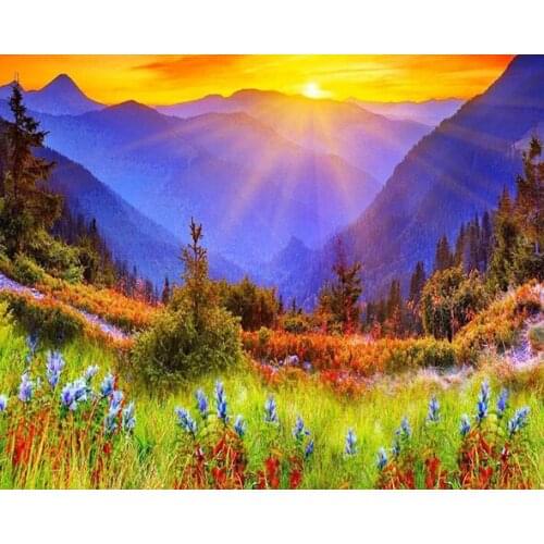 A6759 11CT/14CT/18CT/25CT/28CT oil scenery patterns Counted Cross Stitch DIY Cross Stitch Kits Embroidery Needlework Sets