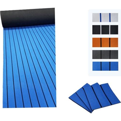 Nonslip Self-Adhesive Marine Boat Flooring Mat Yacht Faux Teak Decking Sheet Pad Waterproof DIY 240x60cm