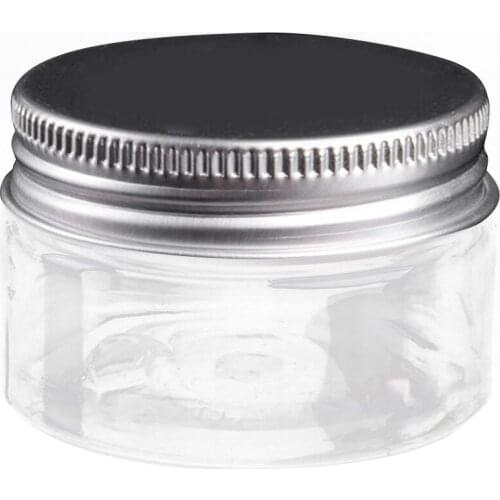 Transparent Storage Bottle Round Liquid Jar Aluminum Cover Plastic Handmade Supplies Bottling Box Household Organizer Decor Chic