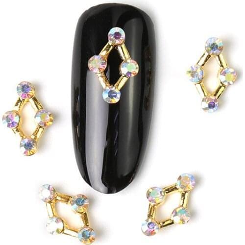 Newest 10 pieces crystal bright pearl nail rhinestone alloy Nail Art decorations glitter DIY 3D CJE nail jewelry pendant