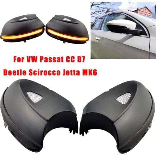 2PCS/LOT LED Side Wing Dynamic Turn Signal Light Rearview Mirror Indicator For VW Passat CC B7 Beetle Scirocco Jetta MK6 Euro PR