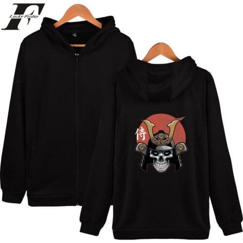 Samurai Fashion Funny Hip Hop Zipper Men Women Hoodies Jackets Casual Zip Up Unisex Long Sleeve Hooded Sweatshirts Coat Tops 4XL