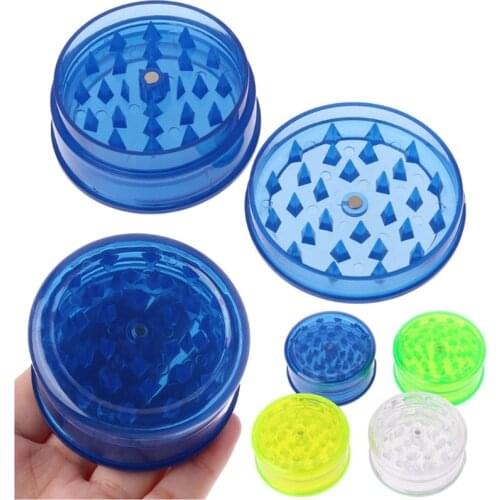 3 Layer Smoking Accessories Round Shape Plastic Tobacco Grinder Herb Grinder Tobacco Spice Crusher Color Random