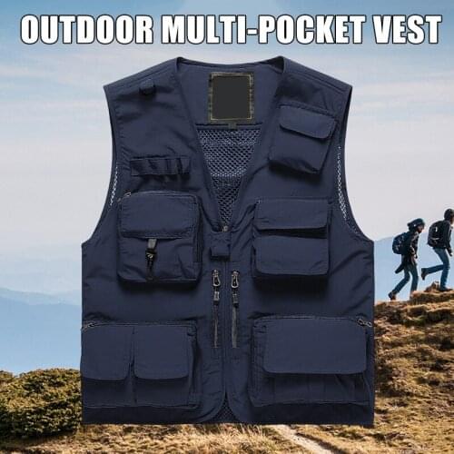 Outdoor Quick-drying Fishing Vest Multi-pocket Breathable Mesh Hiking Photography Vest FS99