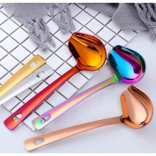 High Quality 304 Stainless Steel Net Red Soup Spoon Anti-sprinkling Sauce Spoon Spoon Duckbill Spoon Kitchen Tool