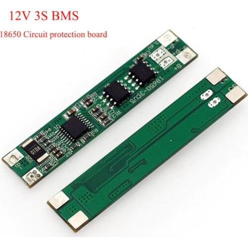 3S 12V 18650 lithium battery circuit protection board BMS 2MOS 10A discharge current DIY 10.8V 11.1V 12.6V battery pack