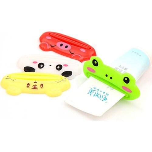 1pcs Bathroom Home Tube Rolling Holder Squeezer Easy Press Cartoon Toothpaste Dispenser Bathroom Accessories Color Random