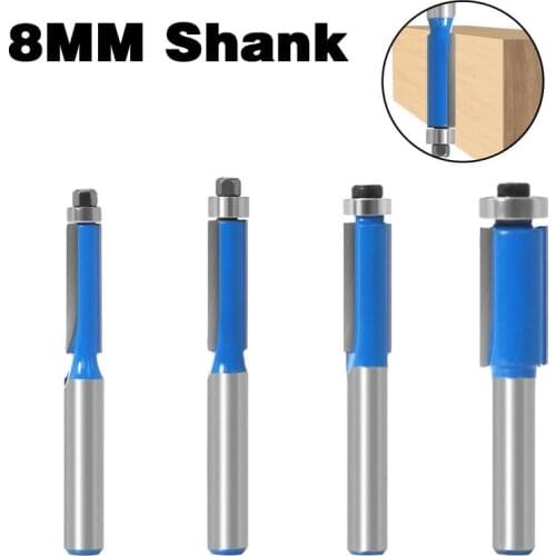 1Pcs Straight Knife Router Bit Wood Cutter With Bearing for Wood Trimming Bit 8mm Shank Milling Cutter Woodwork Milling Tools