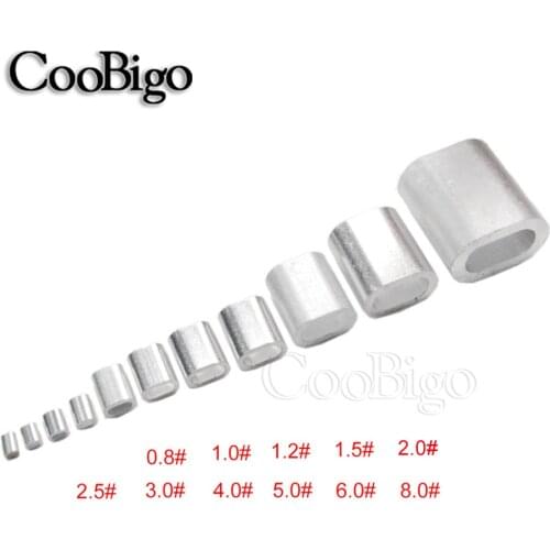 10pcs M0.8 M1.0 M1.2 M1.5 M2 M2.5 M3 M4 M5 M6 M8 aluminum casing wire rope ferrule cable ties Crimp Stell Wire rope chuck jacket