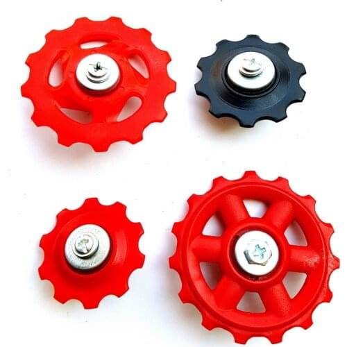 2 Pcs Bike Bicycle 6-7 Speed Rear Derailleur Plastic Jockey Wheels Guide Wheels Repair Parts Transmission Plastic Jockey Wheels