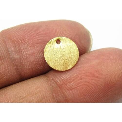 Brass charms 10x0.5mm Textured Round disc Raw brass earrings findings R691