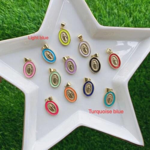 5pcs/lot Vendor Supply custom jewelry charms modern Enamel Colorful San benito Pendants