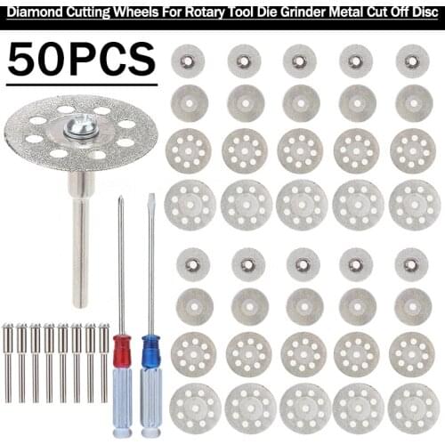 50pcs Diamond Cutting Discs Metal Saw Blade Set Mini Circular Saw Blades For Rotary Tool Die Grinder Diamond Cut-Off Wheels