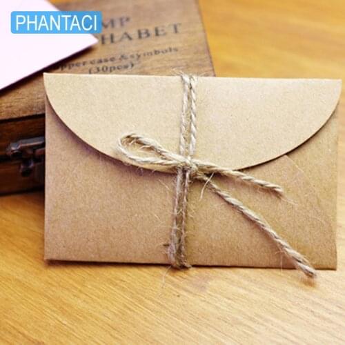 50 pcs/lot Korean Creative Retro Kraft Paper Envelope Vintage 9*6cm Mini Series Wedding Gift Stationery Envelopes