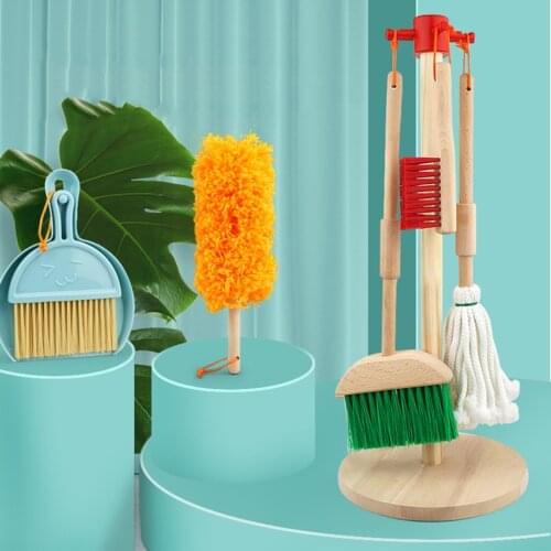 6Pieces Educational Cleaning Set Housekeeping Toys Broom for Toddlers Kid