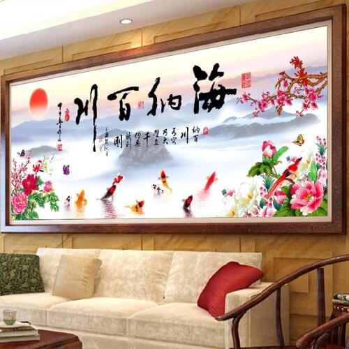 The new 2021 all rivers run into sea study diamond paint one sitting room 5 d cross-stitch cross-stitch diamond drill point