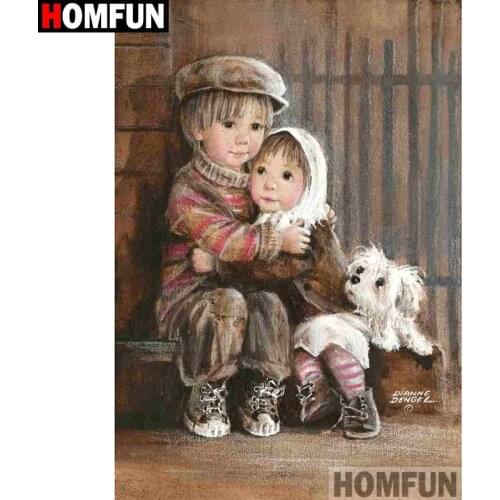 HOMFUN Diamond Painting Full Square/Round Diamond "Child" Pattern Embroidery Cross Stitch 5D Rhinestone Painting A08764