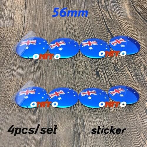 Aluminium Australia Flag logo Car Wheel Emblem Sticker Dust-proof Badge Cover Decal 4PC 56MM 2.2inch Car Decoration Label Sign